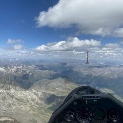 Flugwegposition um 13:39:37: Aufgenommen in der Nähe von Maloja, Schweiz in 3818 Meter